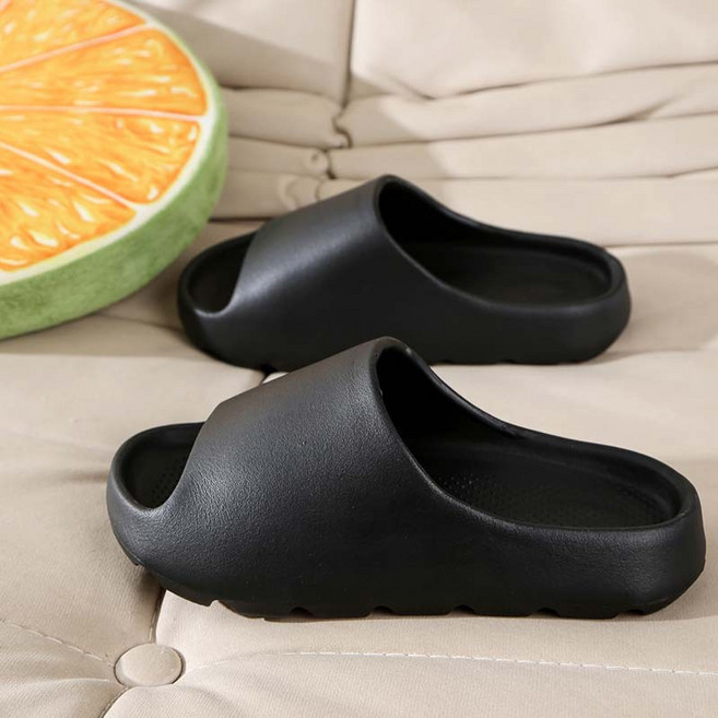 DIU 兒童後跟男童涼拖鞋防滑厚底踩屎感情侶女童, 1個, 黑色