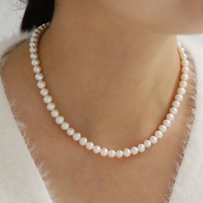 쥬릭스 4mm 5mm 6mm 담수 진주목걸이