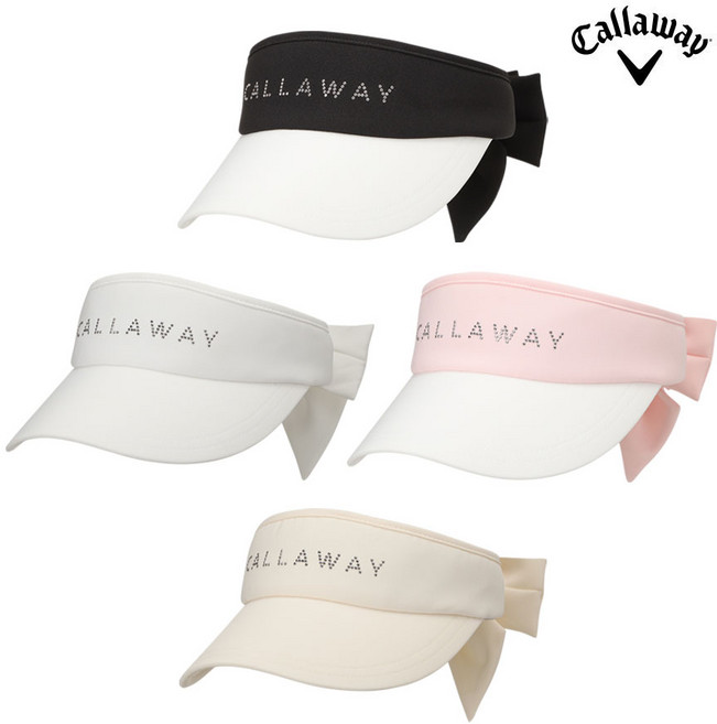 캘러웨이 2026 여성 골프모자 우먼스 크리스탈 바이저 썬캡, 베이지