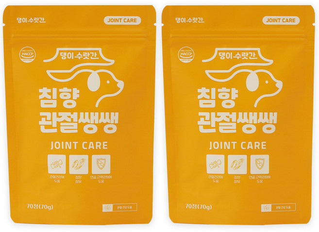 강아지 관절영양제 슬개골탈구 증상 콘드로이친 보스웰리아 댕이수랏간 침향관절쌩쌩, 70정, 뼈/관절강화, 2개