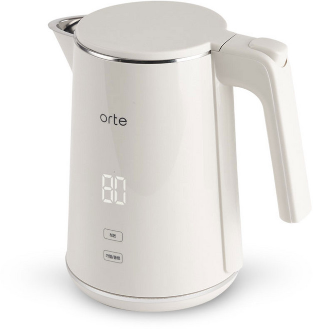오르테 올스텐 스마트 전기포트 보온 분유 커피 온도조절 주전자 1L, 크림화이트