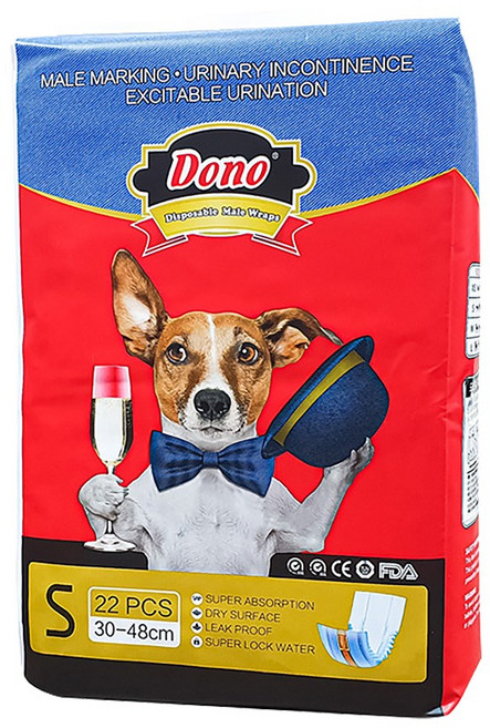 도노 수컷 강아지 기저귀 (블루진) 매너벨트 S, 소형, 22개입, 1개