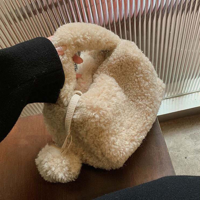로튼 뽀글이 봄 여성 가방 토트백 방울 미니백 양털