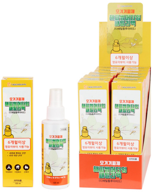 혜명상점 대웅 해피썸머타임 패밀리액120ml 휴대용모기퇴치기 모기퇴치 뿌리는모기기피제 모기기피제 모기퇴치기