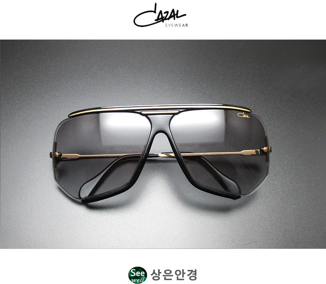카잘 레전드 CAZAL Legends 850 COL 001 블랙/골드 다각형 유니크 가로 반무테 선글라스