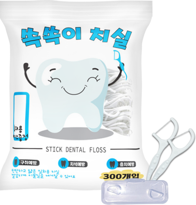 에스엠피 쏙쏙이 치실 300p + 케이스 세트, 7.5cm, 300개입, 1개
