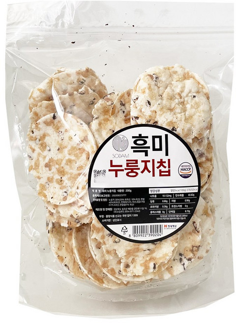 소담 흑미누룽지칩 200g 3봉, 3개