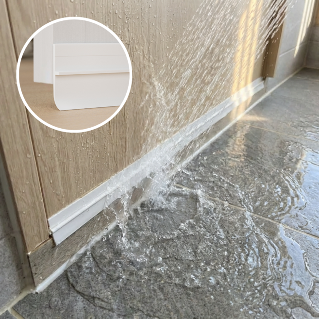 블리버킷 욕실문 물막이 방문 틈새막이 욕실 현관 문틈막이, 화이트, 2개