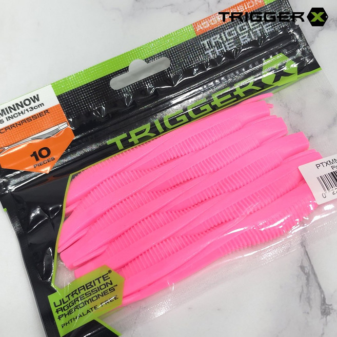 라팔라 트리거엑스 5인치 미노우 웜 광어다운샷 광따 배스 루어, 1세트, 6.8g, PK