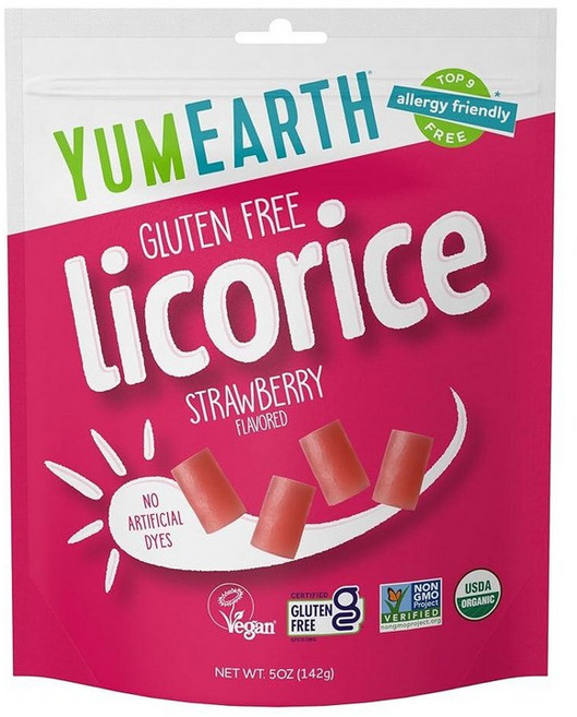 YumEarth 감초 딸기 141.7g(5온스), 5 Ounce (Pack of 1), 1