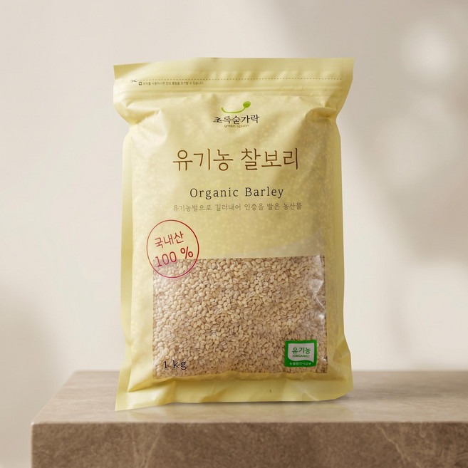 초록숟가락 유기농 찰보리쌀, 1개, 1kg