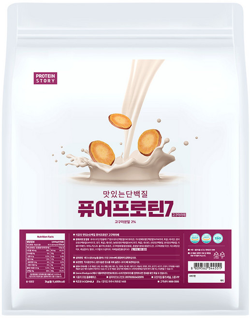프로틴스토리 맛있는 단백질 퓨어프로틴7 3kg 고구마라떼, 1개