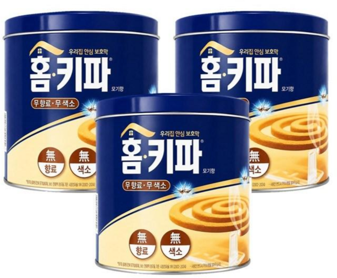 홈키파 디 모기향 무색소캔, 3개, 50개입
