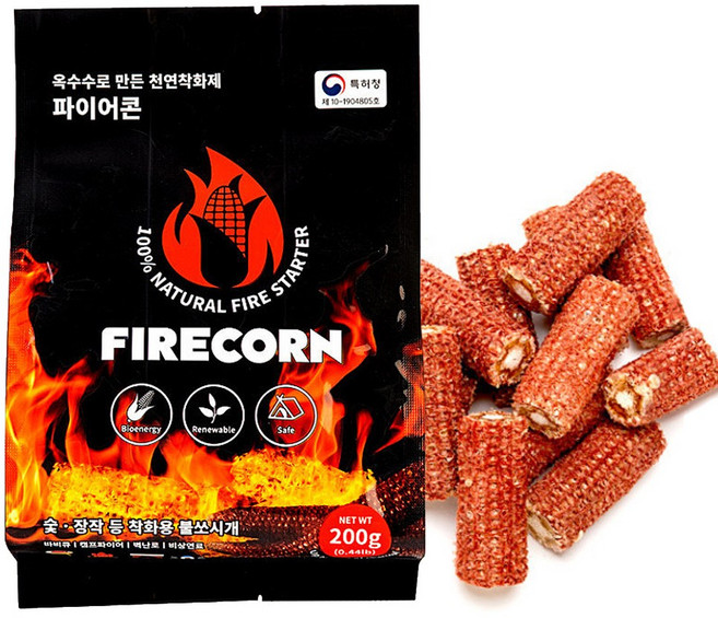 옥수수 착화제 장작 불쏘시개, 200g, 1세트