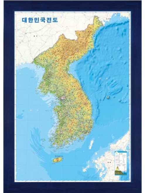 퍼즐갤러리 교육용 대한민국전도 지도 500피스 직소퍼즐액자 PG600, 퍼즐+우드블루액자, 1개