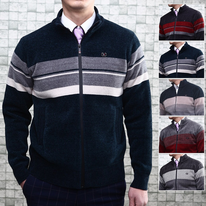 [샤인힐즈] 겨울 VIP 프리미엄 남성 니트 기모 집업 가디건 VIP3249