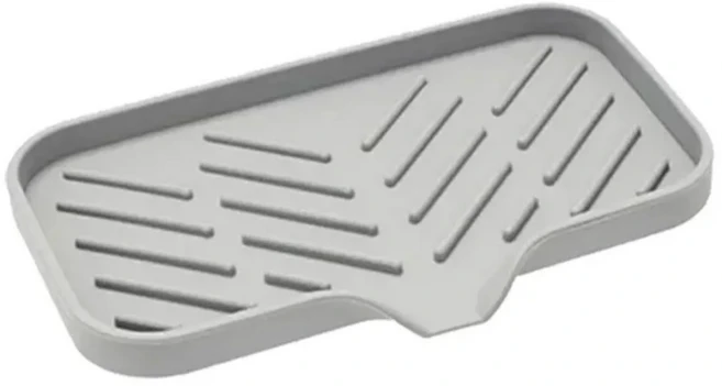 싱크대 실리콘 트레이 배수구 포함 비누 스펀지 보관 홀더 카운터탑 스크러버 브러시 랙 주방 정리함, 01 M251013-98, 1