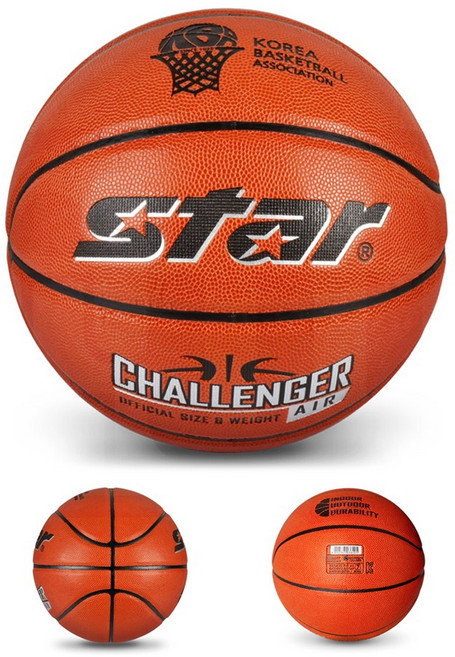 스타스포츠 농구공 챌린저 에어 6호~7호 (택1) KBA 공인구 PU볼 연습 훈련 경기구 바스켓볼, 1개