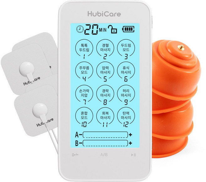 휴비딕 EMS 스마트 저주파 마사지기 터치형 HMB-5000 컵패드 세트, HMB-5000+WP-400 세트