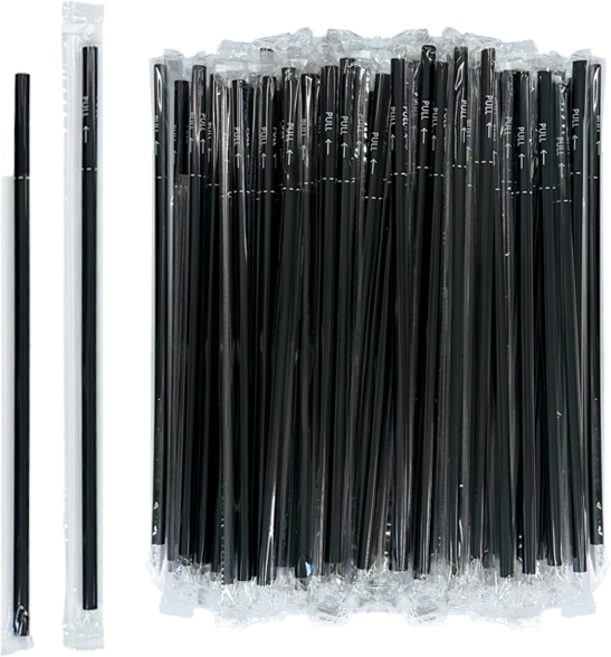 원바이 이지컷 빨대 7.0 mm x 250 mm 개별포장 5000개 (검정), 10개, 500개입