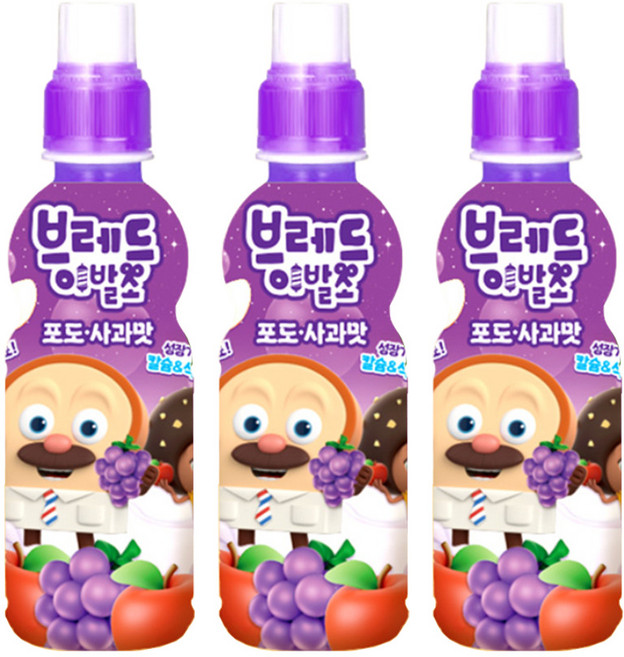 브레드이발소 포도사과 235ml 12개