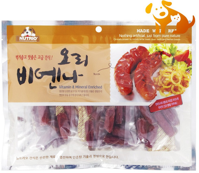다푼다 뉴트리오 오리 비엔나 400g/0907/애완견/간식, 400g, 1개