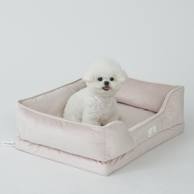 피치가든 강아지 고양이 사계절 폭신한 에그폼 분리세탁 탄탄한 사각 마약방석 S03, 1개, 핑크