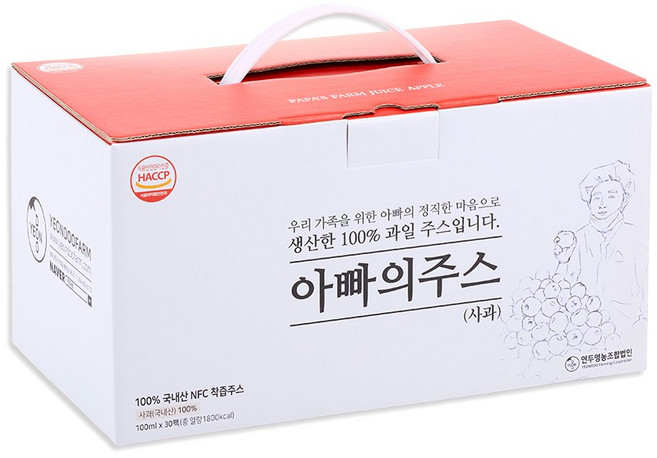 [연두팜] 찢어먹는 아빠의주스 사과즙 100ml, 30개