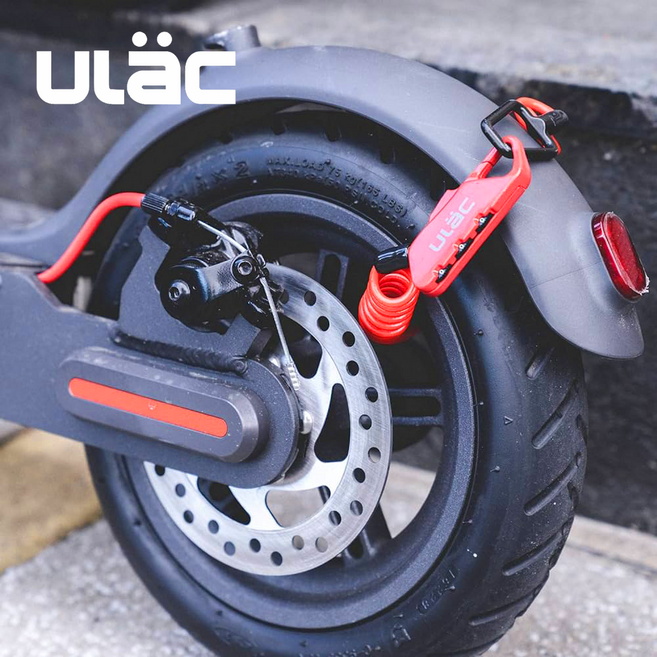 ULAC PICCADILLY 미니 케이블락 자전거 캐리어 헬멧 케이블 자물쇠 1+1 (2EA), RED, 2개