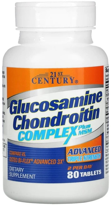 21세기센트리 글루코사민 콘드로이틴 컴플렉스 플러스 MSM 타블렛, 80정, 1개 - 쿠팡