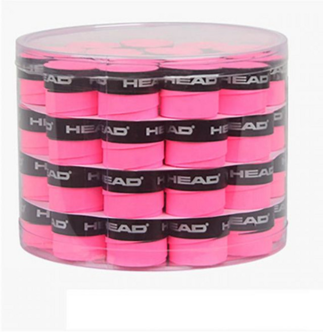 테니스 오리지널 헤드 오버 그립 미끄럼 방지 라켓 스웨트 밴드 Padel 충격 흡수 그립 테이프 훈련 액세서리 60 개, dry pink, 1개