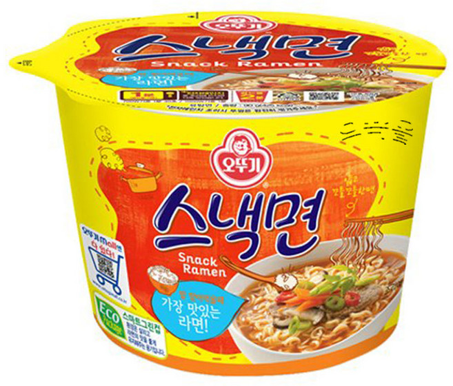 오뚜기 스낵면 큰컵 90g, 5개