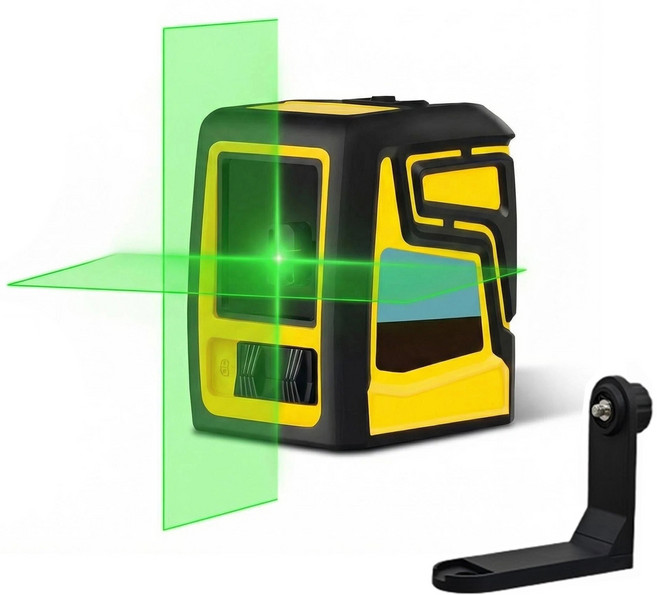 휴대용 고성능 수평기 미니 레이저 레벨기 자동 레벨기 그린레이저레벨기 2라인 수직 수평기 각도측정기 실내외 공용수레벨기, 1개