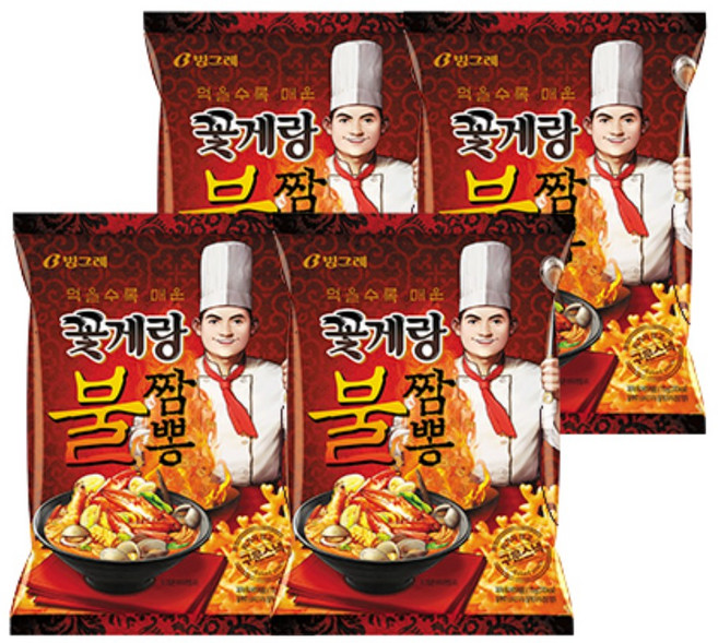 빙그레 꽃게랑 불짬뽕, 70g, 4개