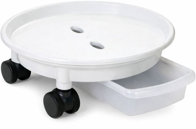 이동식 원형 화분 받침대 바퀴달린 물받침, 원형_화이트