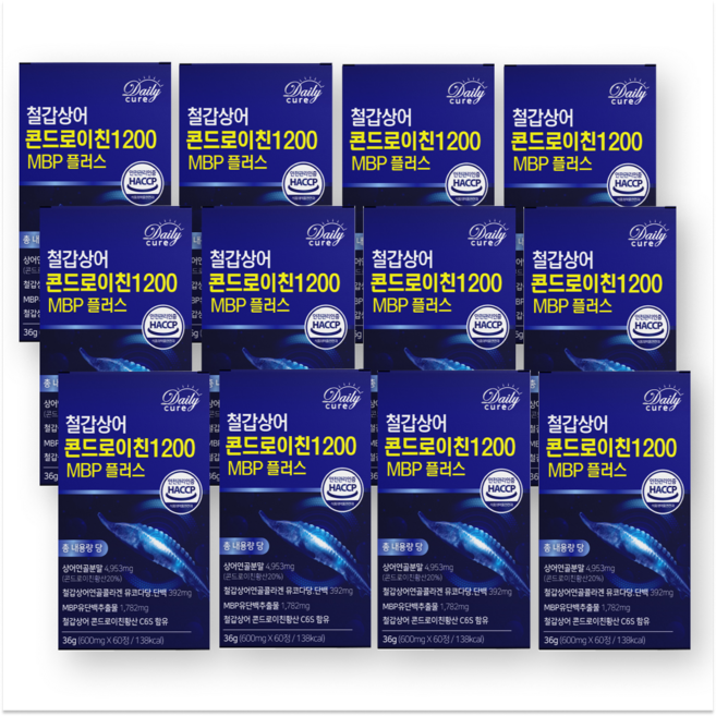 철갑상어 콘드로이친 1200 cs6형 MBP 식약청인증 데일리큐어, 12개, 60정