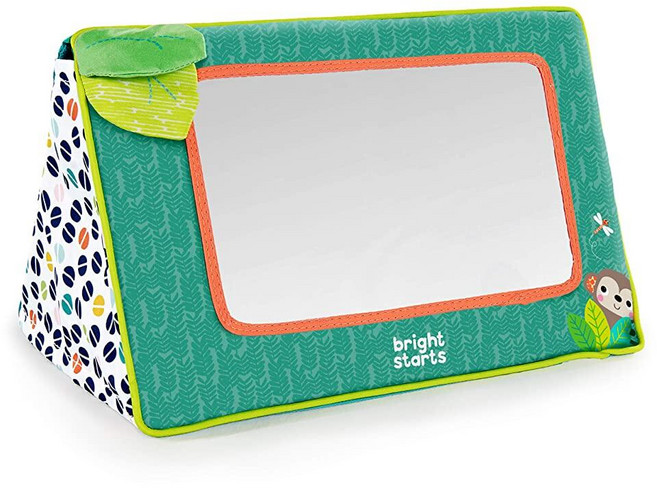 브라이트 스타트 Sit and See 사파리 바닥거울 터미 타임 장난감 신생아용, 1개(1팩)
