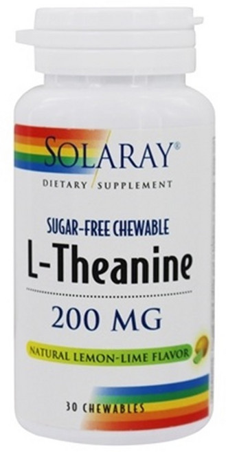 Solaray 左旋茶胺酸咀嚼片 檸檬味 200mg, 30顆, 1罐