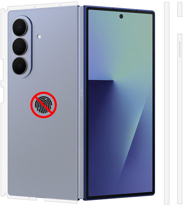 폴드7 지문방지 측후면 일체형 사이드 보호필름, 1개