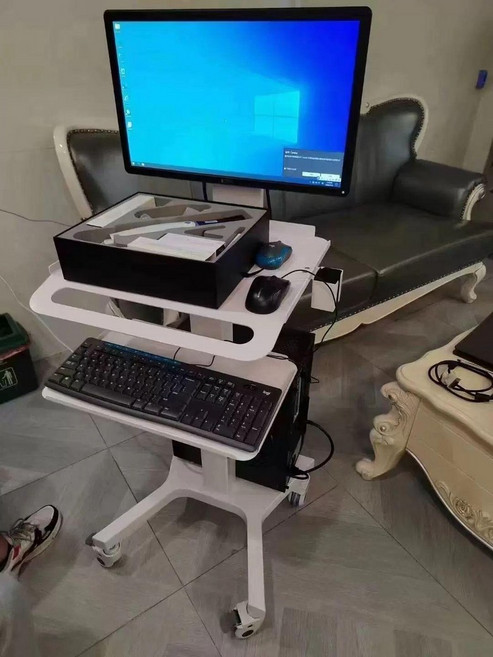 웨건 노트북 카트 네일샵 선반 3단 진료, 1개, 테이블 스탠드 포함