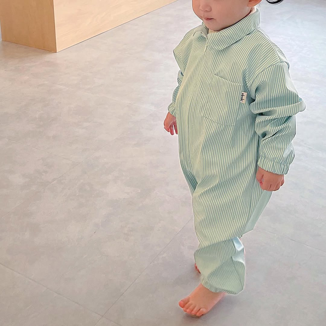 오보기 국산 아기 유아 전신 미술가운 방수가운 아트플레잉수트, 티파니민트