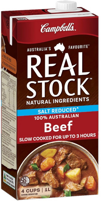 호주 캠벨 네츄럴 저염 액상 리얼 비프 스톡 Campbell's Salt Reduced Beef Stock, 1개, 1L