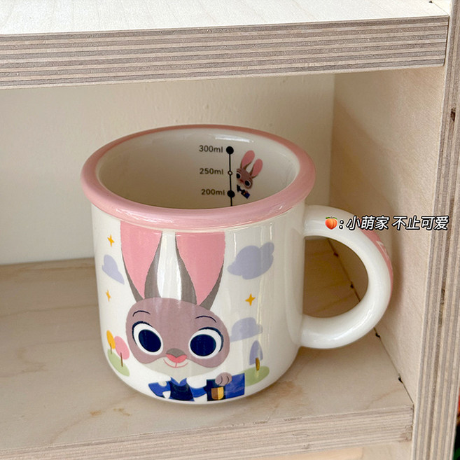 주토피아 수저세트 주디 닉 스테인리스 휴대용 수저세트 젓가락 포크 스푼 도시락 식기세트, 주디 세라믹 컵