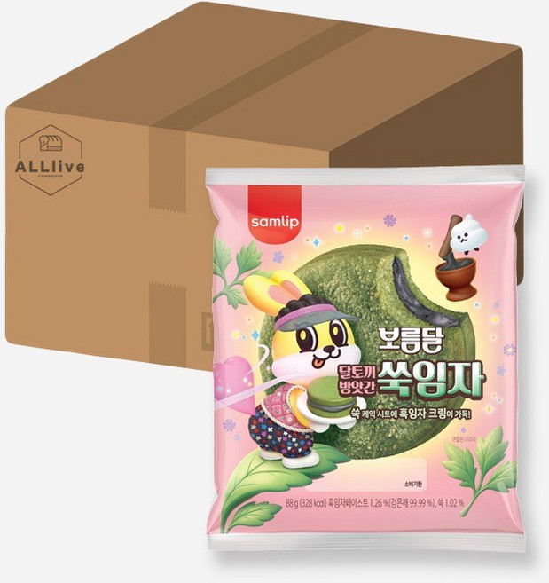 삼립 간식 빵 보름달 달토끼 방앗간 쑥임자, 16개, 88g