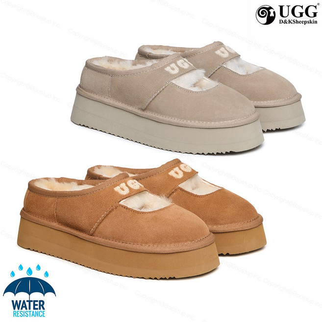 어그로퍼 호주 디나 메리제인 키높이굽 여성 양털 모카신 DK240