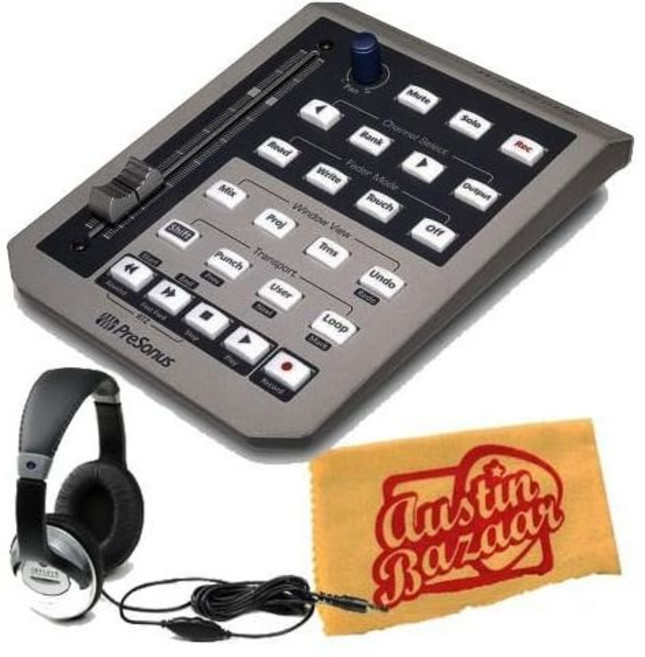 헤드폰 및 연마 천이 포함된 PreSonus FaderPort USB DAW 컨트롤러 번들, 1개