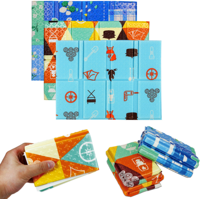 초경량 8단 접이식 방석 매트 등산용 사우나 야구장 콘서트 돗자리, 오렌지(1개)