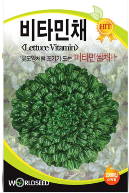 솔림텃밭몰 비타민채씨앗 2000립 쌈채씨앗 비타민쌈채 쌈채소, 4개