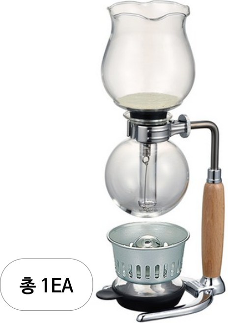 하리오 하나 커피 사이폰 HCAF-2 + 계량스푼 세트, 투명(사이폰), 1세트