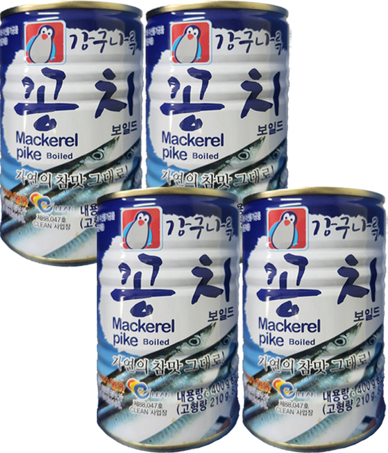 강구나루 꽁치 통조림 400g x 4개 업소용 조림 찌개 캠핑 자취